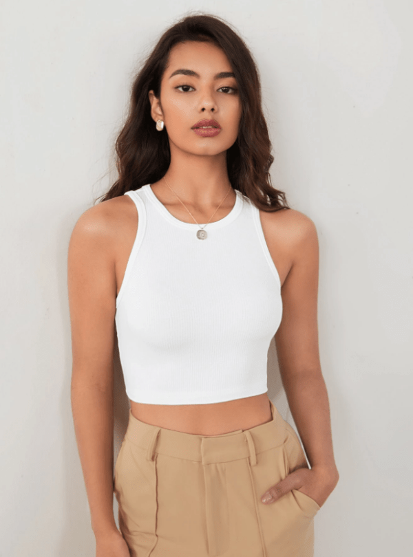 Ribbed Cropped Tank Top - Image 3